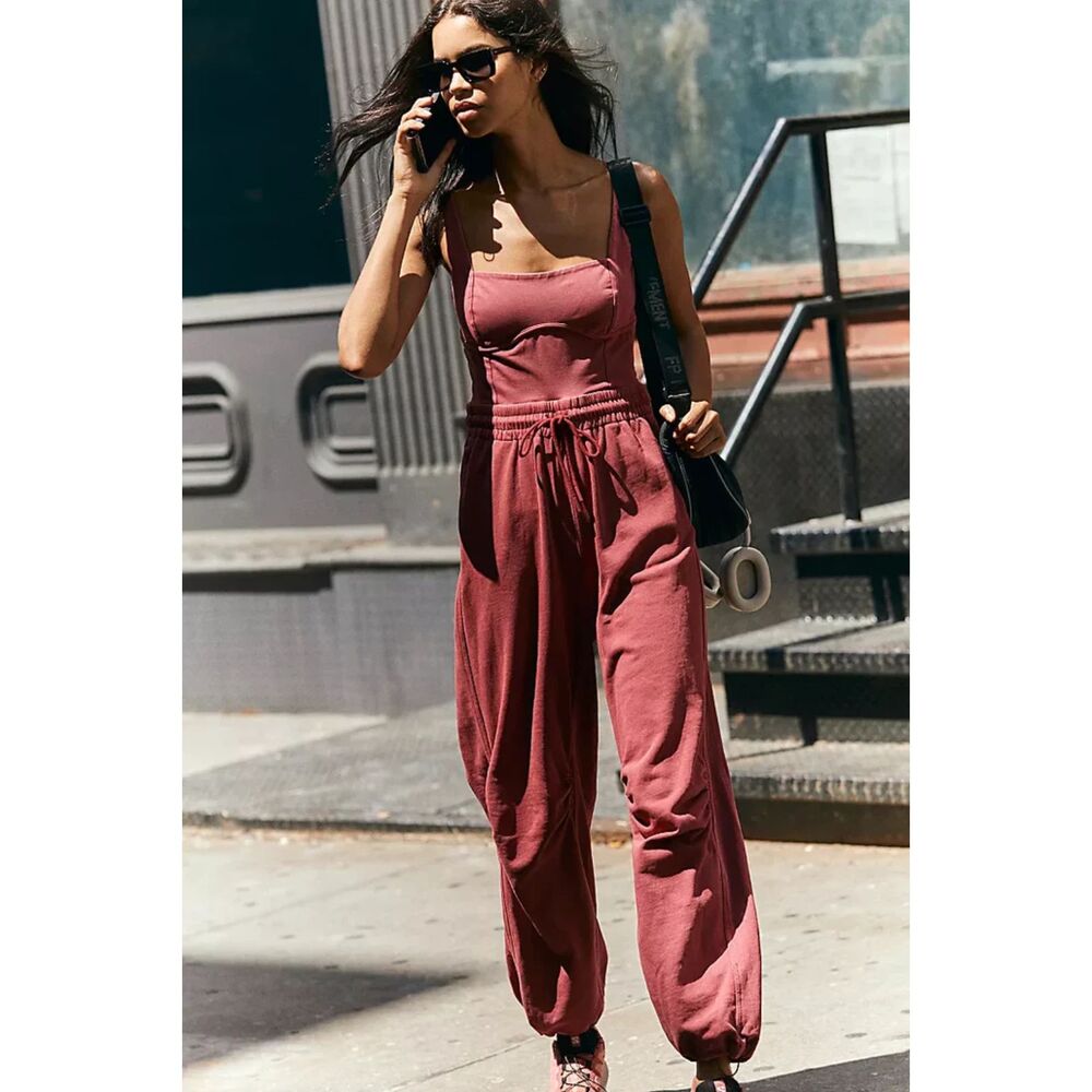 Free People Hot Shot Inbound Onesie in Crimson Size Small